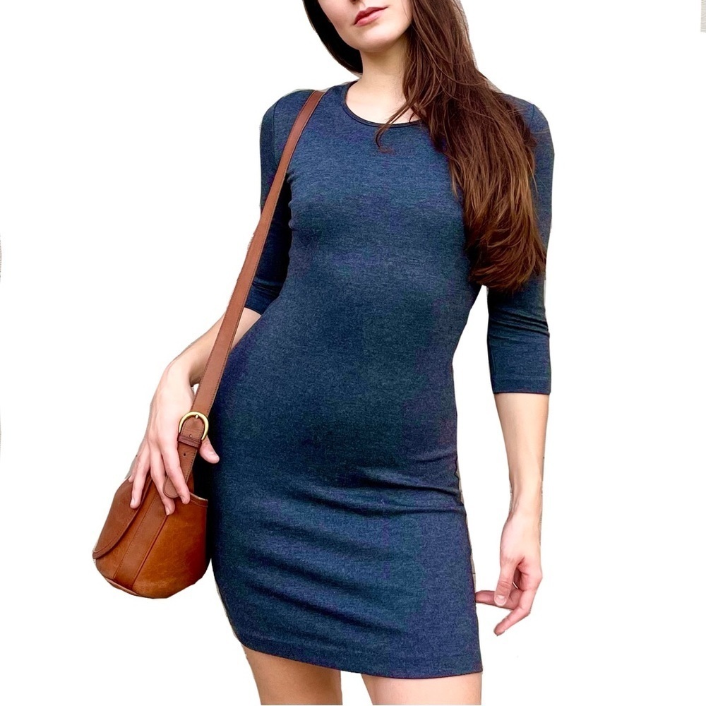 Philosophy Minimalist Capsule Wardrobe Fall 3/4 Sleeve Bodycon Dress XS